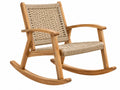 Schommelstoel 100 x 65 x 95 cm - houten frame met gevlochten touw - naturel