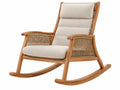 Schommelstoel 75 x 95 x 105 cm hout beige natuurlijk - relaxfauteuil met touwdetails