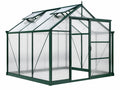 Aluminium kweekkas 190 x 190 x 195 cm groen met polycarbonaat en ventilatieramen