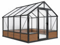 Serre 240 x 180 x 200 cm zwart transparant - aluminium en polycarbonaat - tuinkas met deur